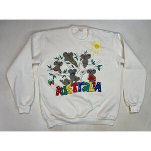 VINTAGE Australia Koala Graphic Crewneck Sweatshirt Women Large 80s 90s